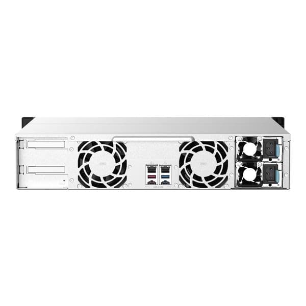 QNAP TS-1273AU-RP-8G 12-fack 12-fack rackmonterad NAS AMD Ryzen V1000 series V1500B 4C/8T 2.2GHz 8GB DDR4 RAM 2x2.5GbE LAN tillval Gjuten aluminium, Svart