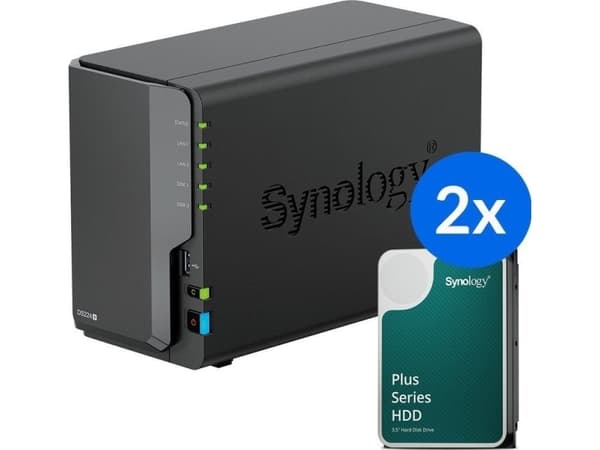 Synology DS224+ /12T filserver (DS224+-12T-00-2)