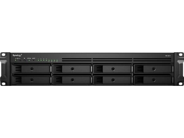 Synology RackStation RS1221+, NAS, Rack (2U), Ryzen Embedded, V1500B, 4 GB, DDR4 Svart