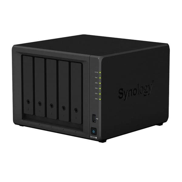 SYNOLOGY DiskStation DS1019 + NAS 5-fack 2x M2-kortplats - Svart