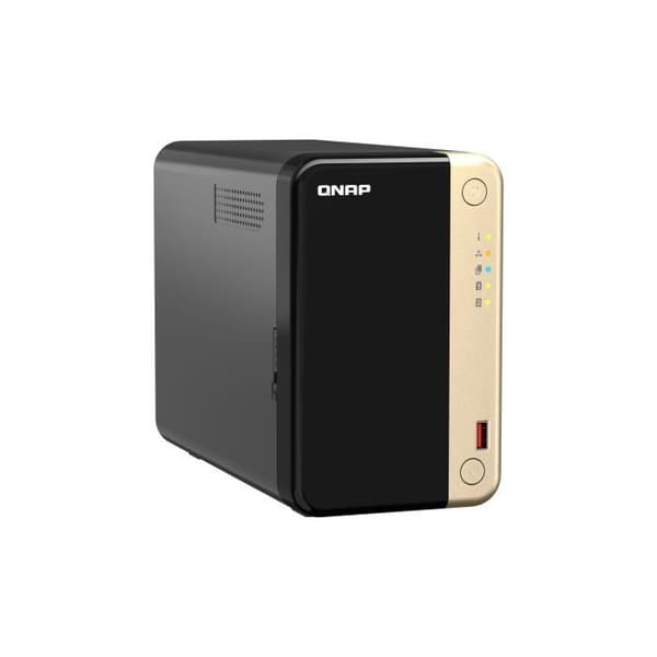 Storage Server (NAS) - QNAP - TS-264-8G - single-port multi-gig - 4 kärnor / 4 trådar Svart, Guld