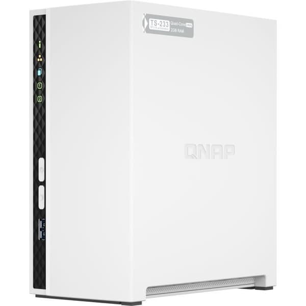 Lagringsserver (NAS) - QNAP - TS-233 - Quad-core ARM Cortex A55 med integrerad NPU