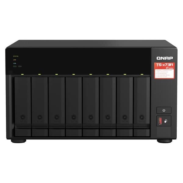 Lagringsserver (NAS) - QNAP - TS-873A-8G - 2,5 GbE AMD Ryzen fyrkärnig Svart