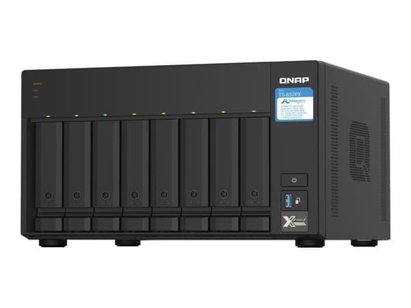 NAS-server - QNAP - TS-832PX-4G - 8 fackor - 4 GB RAM - 10GbE SFP+