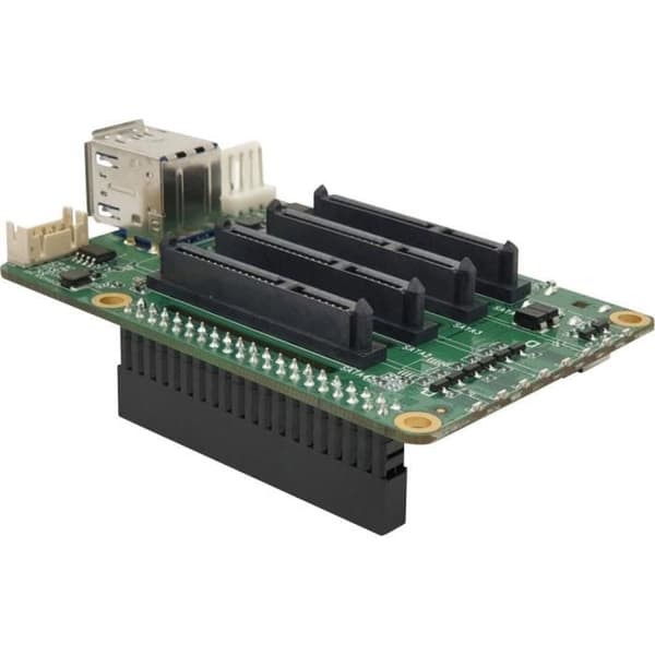 SATA HAT Quad expansionsmodul - Allnet - Raspberry Pi - 4 fack - USB PD/QC strömförsörjning - USB3