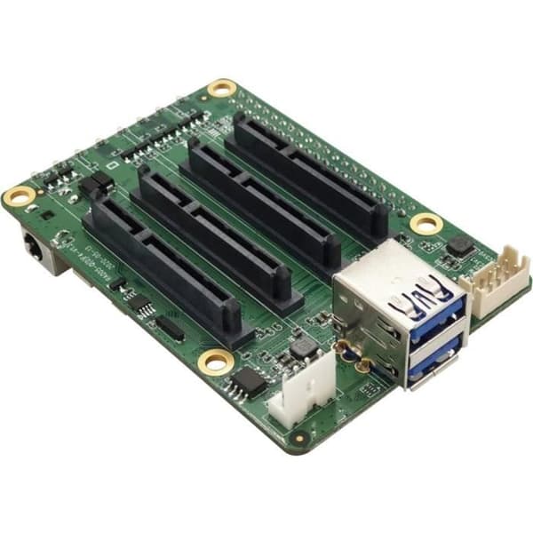 SATA HAT Quad expansionsmodul - Allnet - Raspberry Pi - 4 fack - USB PD/QC strömförsörjning - USB3