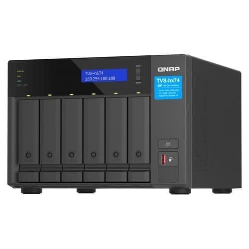 NAS QNAP TVS-H674 - Intel i3-12100 - 16 GB RAM - 2.5GbE - M.2 NVMe SSD-cache