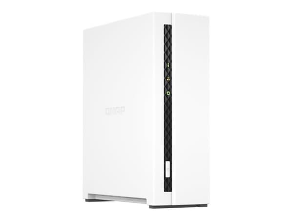 QNAP TS-133, NAS, Tower, Cortex-A55, 2 GB, DDR4, 0 TB Hvit