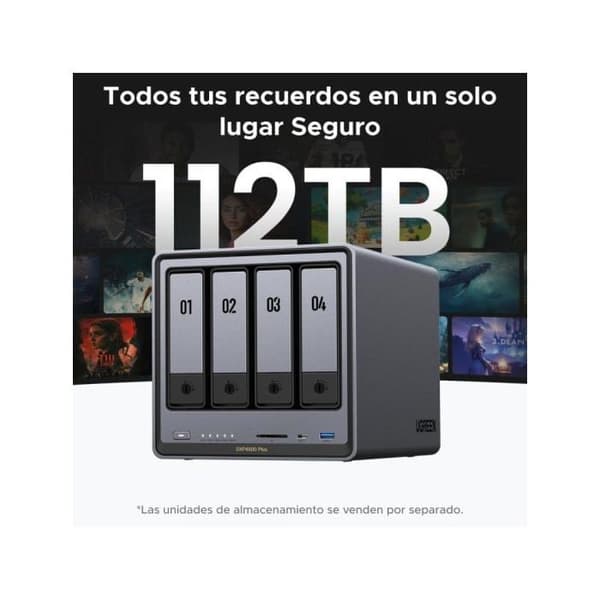 NAS UGREEN NASync DXP4800 Plus 8GB DDR5 Intel Pentium Gold 112TB SATA NVMe Ethernet Skrivbord