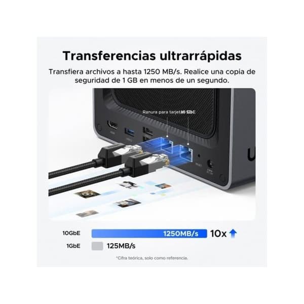 NAS UGREEN NASync DXP4800 Plus 8GB DDR5 Intel Pentium Gold 112TB SATA NVMe Ethernet Skrivbord