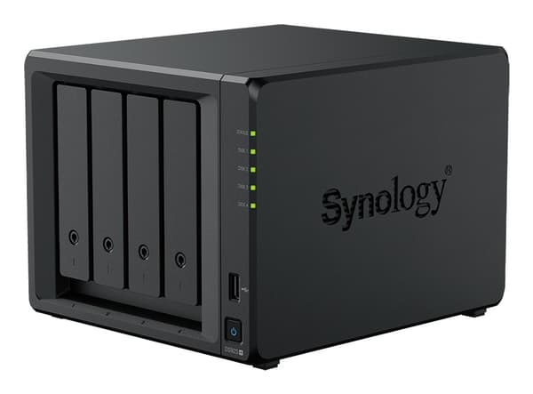NAS Synology DS925+; Tower; 4x (3,5" SATA-hårddisk); AMD Ryzer V1500B; 4 GB DDR4 ECC SODIMM (max. 32 GB)