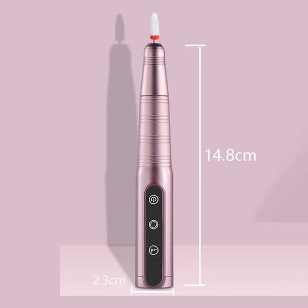 Professionell nagelborr, bärbar USB elektrisk nagelborr, elektrisk nagelfil, rosa