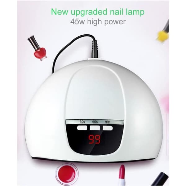 Elektrisk nagelborrsats, 11 i 1 tyst elektrisk nagelfil med 45W UV-nagellampa etc, för salong och hem