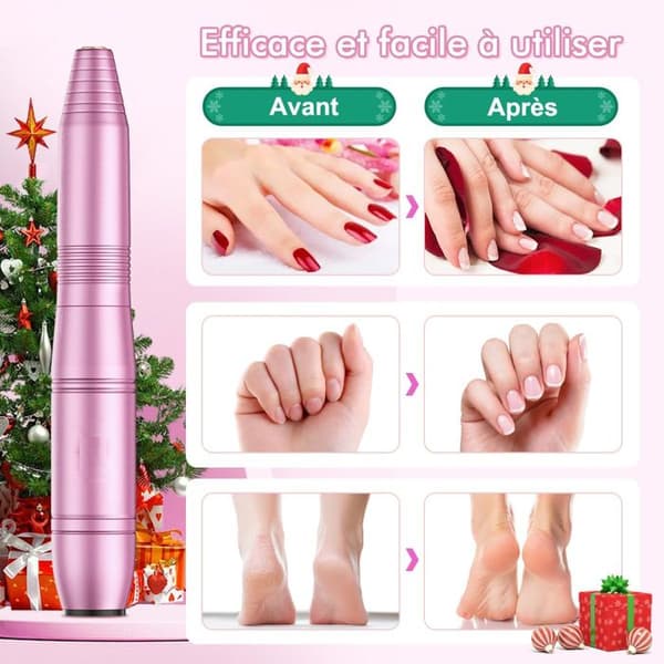 Nagelborrmaskin - Elektrisk nagelfilsmaskin för nagelmanikyr - Rosa, USB 20000 RPM - för akryl- och gelnaglar
