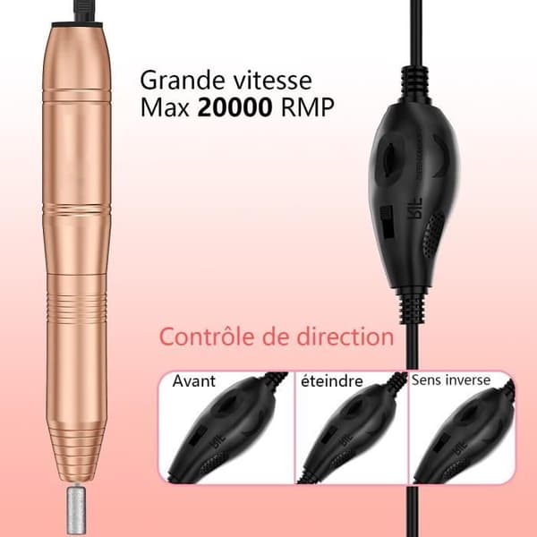 Elektrisk Nagelslip - CALDION - Guld Manikyr Pedikyr Kit - Justerbar Hastighet - 20000 varv/min