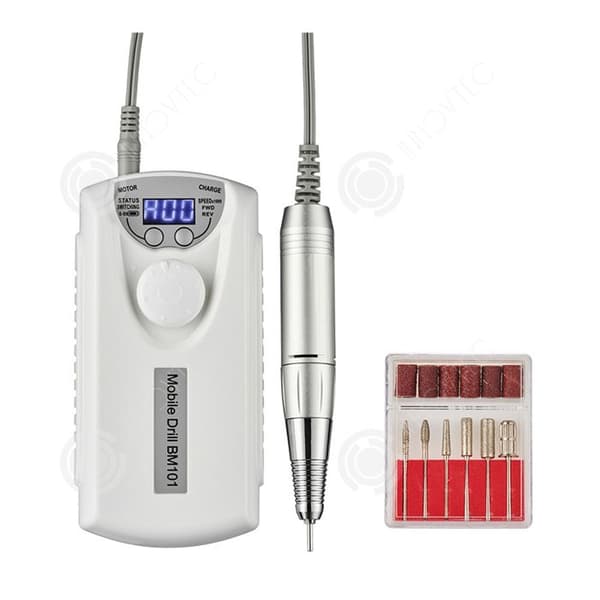 INN Professional Nail Drill 2000mah elektrisk nagelfil med 6 typer av sliphuvuden och justerbar i 2 positioner