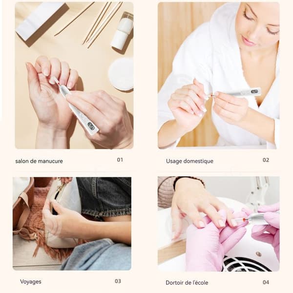 INN Elektrisk nagelfil 5 hastigheter med 6 sliphuvuden professionell nagelslipare med laddningsbas och nagellampa
