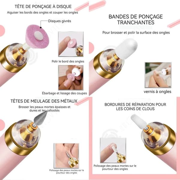 INN Elektrisk nagelfil 2 hastigheter med 5 sliphuvuden professionell nagelslipare professionell elektrisk nagelfil