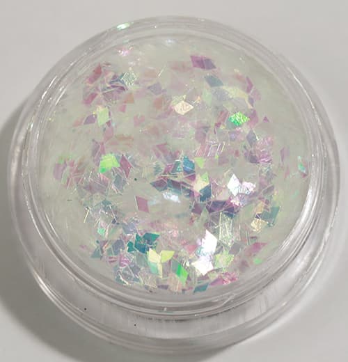 Negleglitter - Rhombus/Diamanter - Hvid regnbue - 8ml - Glitter