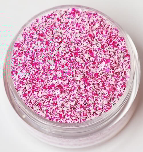 Negleglitter - Hexagon - Tofarvet pink/hvid - 8ml - Glitter