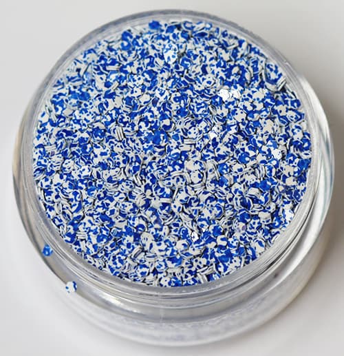 Nagelglitter - Hexagon - Tvåfärgad blå/vit - 8ml - Glitter