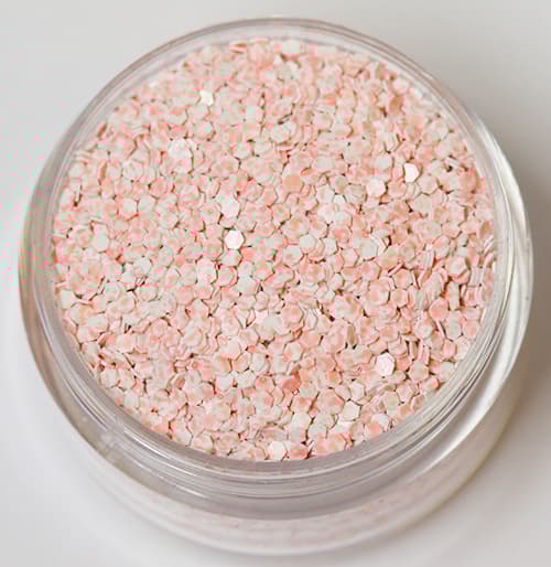Nagelglitter - Hexagon - Tvåfärgad aprikos/vit - 8ml - Glitter