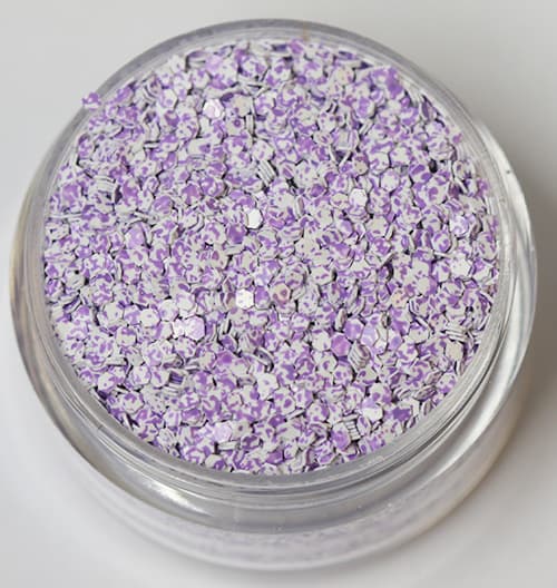 Negleglitter - Hexagon - Tofarget lys lilla/hvit - 8ml - Glitter