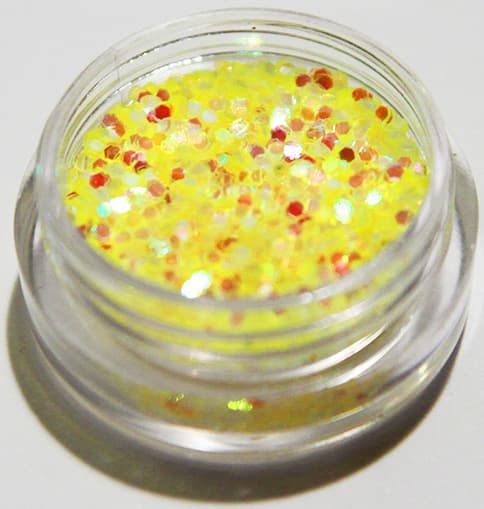 Nail Glitter - Hexagon - Gul - 8ml - Glitter