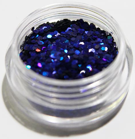 Negleglitter - Hexagon - Mørk blå - 8ml - Glitter