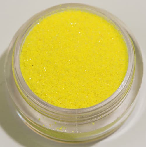 Negleglitter - Finkornet - Neon lys gul - 8ml - Glitter