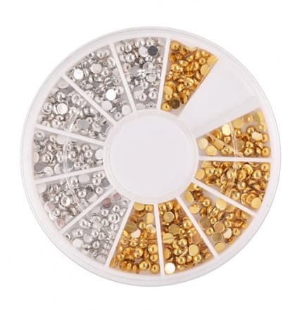 Rhinestone 2mm Sølv / Guld
