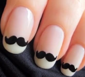1 st ark mustasch självhäftande nageldekorationer