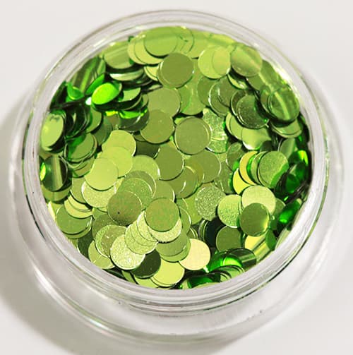 Negleglitter - Runde/Prikker - Grøn - 8ml - Glitter