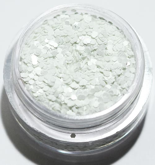 Nagelglitter - Hexagon - Vit (matt) - 8ml - Glitter