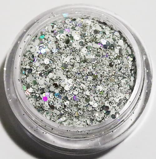 Negleglitter - Mix - Hvid sølv - 8ml - Glitter