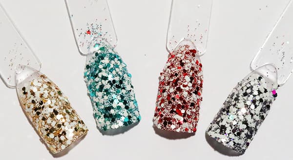 Negleglitter - Mix - Hvid sort regnbue - 8ml - Glitter