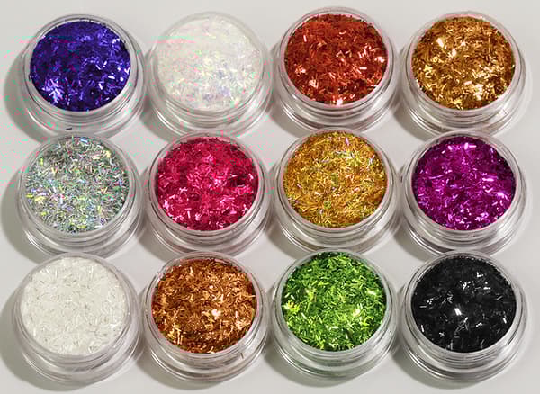 12 pcs cans glitter stripes 01x0, 8 mm