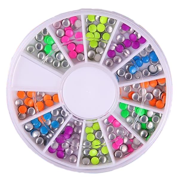 Metalliset koristeet/niitit neon 3mm strassipyörät