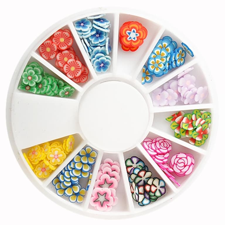 Nail decorations fimo flowers/fruits