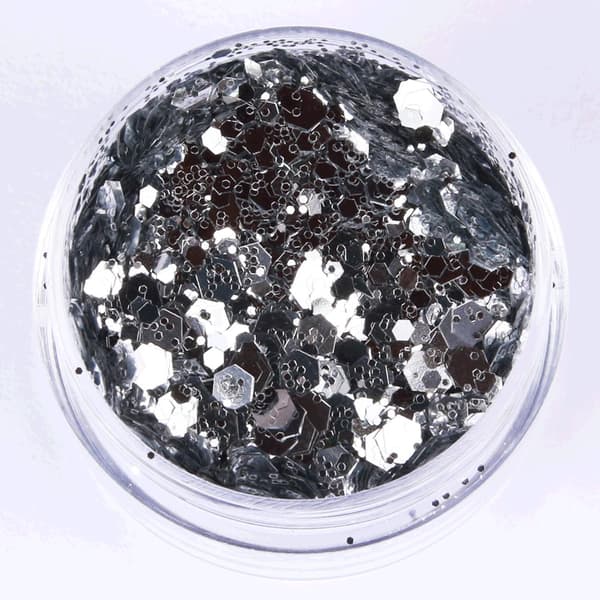 Negleglitter - Mix - Sølv metallisk lækker - 8ml - Glitter