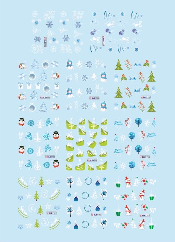 11 ark julepynt snefnug neglepynt