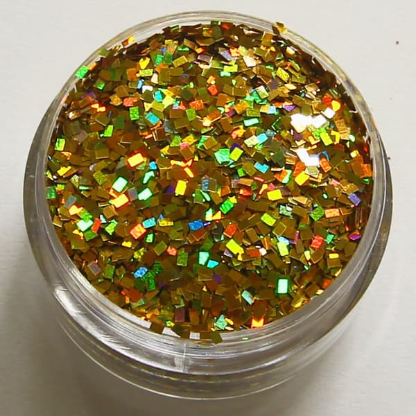 Negleglitter - Firkantet - Gull - 8ml - Glitter