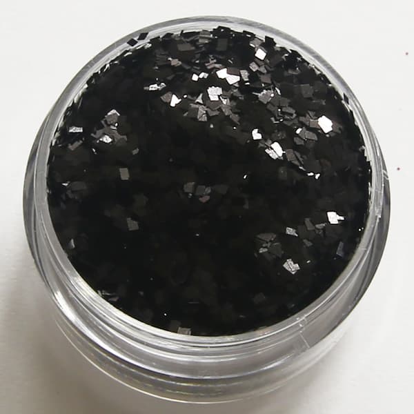 Nail Glitter - Firkantet - Svart - 8ml - Glitter
