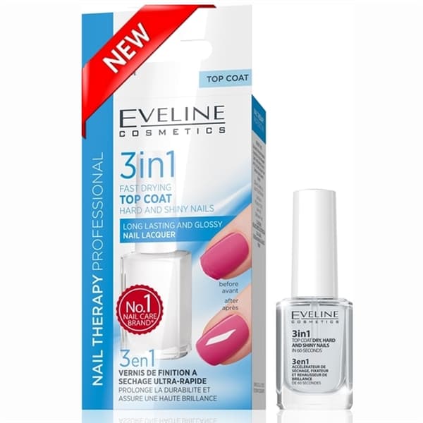 Eveline Kynsien Hoito Nail 3 in 1 Dry, Hard And Shine Nail Polish In 60-Seconds