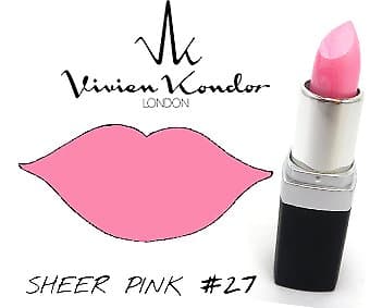 Vivien Kondor Vegan Friendly Cruelty Free Lipstick - 27 Sheer Pink