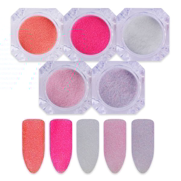 Nail glitter mix - Pink, lilla, hvid
