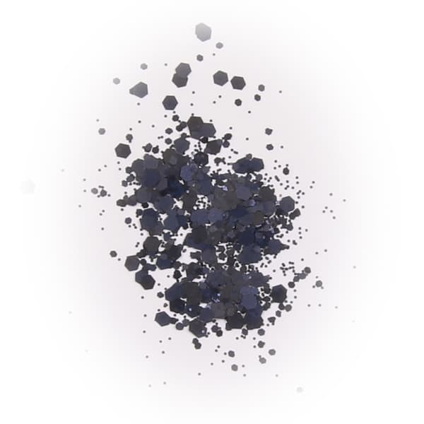 Negleglitter - Mix - Mørkeblått kull - 8ml - Glitter