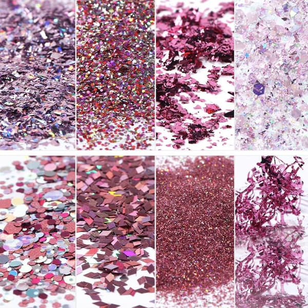 8 kpl kynsi glitter glitteriä, kynsikoristeita