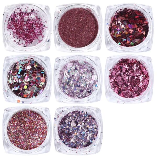 8 kpl kynsi glitter glitteriä, kynsikoristeita