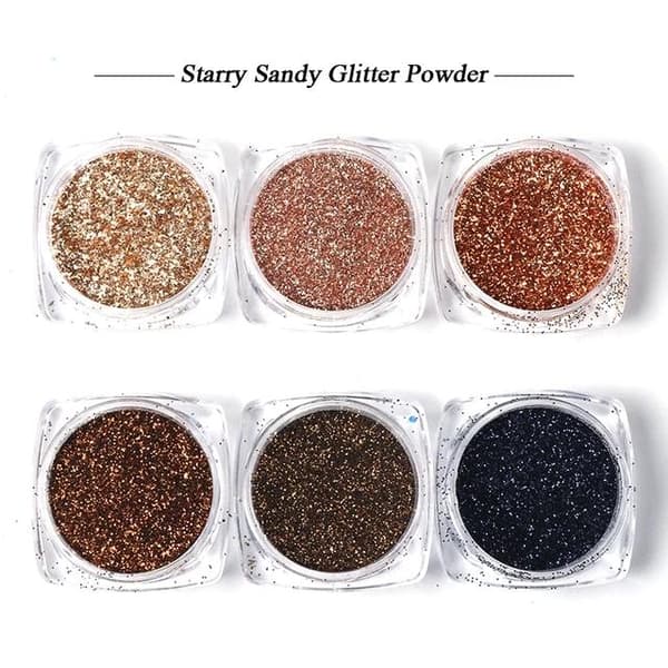 6 kpl kynsi glitter glitteriä, kynsikoristeita